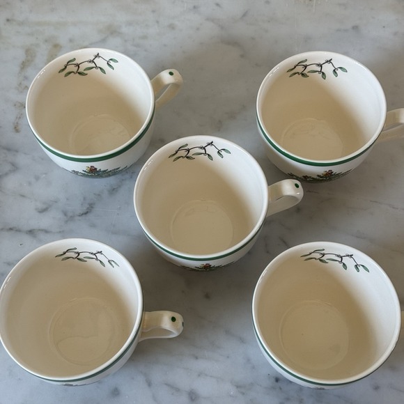 Set Of 5 Spode Christmas Tree Cups Tea Coffee Cocoa Excellent Condition England - Picture 2 of 3